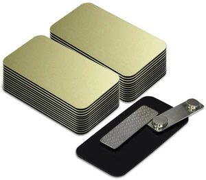 Brushed Gold Name Tag Blanks 25 Pack, 1.5" x 3", Round Corners, Durable Engravable Badges with Magnetic Backing Badges Brushed Gold Name Tag Blanks 25 Pack, 1.5" x 3", Round Corners, Durable Engravable Badges with Magnetic Backing Badges