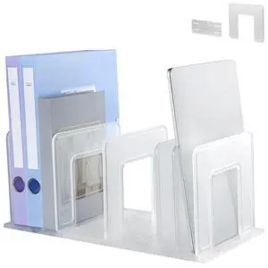 Translucent Frosted Adjustable Vertical File Sorter Sturdy Plastic Expandable Upright File Holder, Desktop Binder Organizer, School Office Book File Organizer, Assemble Easily Endlessly Translucent Frosted Adjustable Vertical File Sorter Sturdy Plastic Expandable Upright File Holder, Desktop Binder Organizer, School Office Book File Organizer, Assemble Easily Endlessly