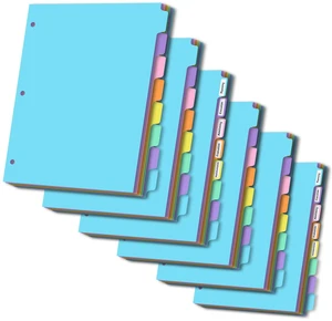 8-tabs 6 Set Binder Dividers with Tabs,Plastic Index with Label,Colorful Dividers for 3 Ring Binder (48) 8-tabs 6 Set Binder Dividers with Tabs,Plastic Index with Label,Colorful Dividers for 3 Ring Binder (48)
