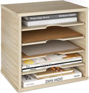 5-Tier File Organizer for Desk, Mail Sorter, Office Desk Organization, Paper Storage Organizers, Folder holder for desk, Letter Trays & Stacking Supports, Brushed Wood 5-Tier File Organizer for Desk, Mail Sorter, Office Desk Organization, Paper Storage Organizers, Folder holder for desk, Letter Trays & Stacking Supports, Brushed Wood