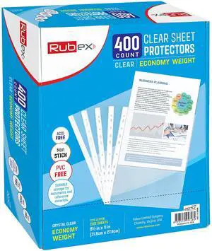 400 Pack Clear Sheet Protectors 8.5 x 11 for 3 Ring Binder Plastic Page Protectors, Top Loading, 11 Reinforced Holes, Acid Free Polypropylene, Letter Size Document Sleeves, Non-Glare 400 Pack Clear Sheet Protectors 8.5 x 11 for 3 Ring Binder Plastic Page Protectors, Top Loading, 11 Reinforced Holes, Acid Free Polypropylene, Letter Size Document Sleeves, Non-Glare