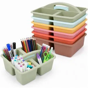 6 Pack 4 Compartment Classroom Caddy with Handle, Groovy Assorted Colors, Portable Carry Handle, Versatile Table Caddies for Classroom Organization and Office Supply Storage 6 Pack 4 Compartment Classroom Caddy with Handle, Groovy Assorted Colors, Portable Carry Handle, Versatile Table Caddies for Classroom Organization and Office Supply Storage