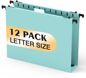 Plastic Hanging File Folder, 12 Pack, Letter Size, Haze Blue Extra Capacity,12 Pack Reinforced Hang Folders,Heavy Duty 2 Inch Expansion,Filing Cabinet Folder for Bulk Files/Medical Chart Plastic Hanging File Folder, 12 Pack, Letter Size, Haze Blue Extra Capacity,12 Pack Reinforced Hang Folders,Heavy Duty 2 Inch Expansion,Filing Cabinet Folder for Bulk Files/Medical Chart