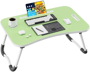 Folding Lap Desk, 23.6 Inch Wood Laptop Bed Desk with Cup Holder, Portable Bed Table for Working Writing Reading & Eating for Bed, Sofa, Couch, Floor - Green Folding Lap Desk, 23.6 Inch Wood Laptop Bed Desk with Cup Holder, Portable Bed Table for Working Writing Reading & Eating for Bed, Sofa, Couch, Floor - Green