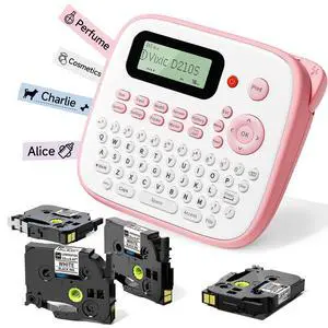 Pink Label Maker, D210S Label Maker Machine with Tapes Waterproof Handheld Labeler Machine with Keyboard, Multiple Fonts Icons Frames for Home Kids School Items Classroom Office Organization Pink Label Maker, D210S Label Maker Machine with Tapes Waterproof Handheld Labeler Machine with Keyboard, Multiple Fonts Icons Frames for Home Kids School Items Classroom Office Organization
