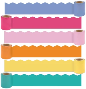 216ft Colorful Bulletin Board Borders Decorations, Classroom Must Haves Summer Scalloped Border Trims for Teacher Back to School Supplies, Classroom Chalkboard Door Wall Decor, 6 Rolls 216ft Colorful Bulletin Board Borders Decorations, Classroom Must Haves Summer Scalloped Border Trims for Teacher Back to School Supplies, Classroom Chalkboard Door Wall Decor, 6 Rolls