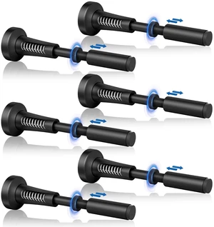 6Pcs Adjustable Spring Door Stop, 4.17-5.35in Long Door Stoppers, Black Door Stoppers with Silicone Tip, Matte Black Door Stop for Bottom of Door, Screw & Adhesive Installation 6Pcs Adjustable Spring Door Stop, 4.17-5.35in Long Door Stoppers, Black Door Stoppers with Silicone Tip, Matte Black Door Stop for Bottom of Door, Screw & Adhesive Installation