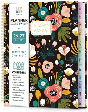 2026-2027 Monthly and Weekly Academic Planner, July 2026-June 2027, 8.5"x11", Agenda Calendar with Colorful Tabs and Storage Pocket, Ideal for School Office Supplies 2026-2027 Monthly and Weekly Academic Planner, July 2026-June 2027, 8.5"x11", Agenda Calendar with Colorful Tabs and Storage Pocket, Ideal for School Office Supplies