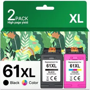 61XL Ink Cartridge Replacement for HP Ink 61 for HP 61 Ink Works with HP Envy 4500 5530 5534 4502 Deskjet 1000 1010 2540 3000 3510 Officejet 4630 4635 Printer (2 Pack) 61XL Ink Cartridge Replacement for HP Ink 61 for HP 61 Ink Works with HP Envy 4500 5530 5534 4502 Deskjet 1000 1010 2540 3000 3510 Officejet 4630 4635 Printer (2 Pack)