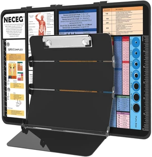 Nursing Clipboard Foldable, 4-Fold Aluminum Pocket Size, Black Folding Clipboard with Medical Cheat Sheets, Metal Pen Clip & Privacy Protection for Nurses, Nursing Students & Doctors Nursing Clipboard Foldable, 4-Fold Aluminum Pocket Size, Black Folding Clipboard with Medical Cheat Sheets, Metal Pen Clip & Privacy Protection for Nurses, Nursing Students & Doctors