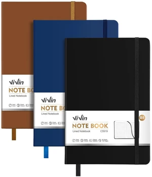 3 Pack B5 Hardcover Lined Notebook,6.9x9.8 192 pg College Ruled Leather 3 Pack B5 Hardcover Lined Notebook,6.9x9.8 192 pg College Ruled Leather