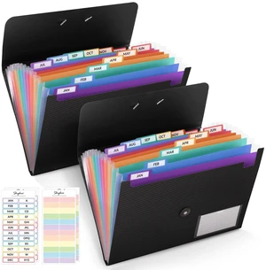 2Pack Expanding File Folder, Accordion File Organizer with 13 Pocket Accordion Folder with Labels for A4/Letter Sized Paper, Document Receipt Organizer for Office, School, Home 2Pack Expanding File Folder, Accordion File Organizer with 13 Pocket Accordion Folder with Labels for A4/Letter Sized Paper, Document Receipt Organizer for Office, School, Home