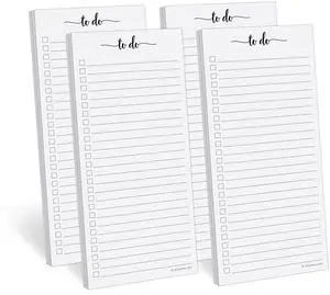 To Do List Notepad, Skinny 3.7x8.5 Inches, 4-Pack, 50 Sheets Each Made in USA - Slim College Ruled Checklist Pads for Tasks, Errands and Groceries, Thick Bright White Paper, Tear-Off Sheets To Do List Notepad, Skinny 3.7x8.5 Inches, 4-Pack, 50 Sheets Each Made in USA - Slim College Ruled Checklist Pads for Tasks, Errands and Groceries, Thick Bright White Paper, Tear-Off Sheets