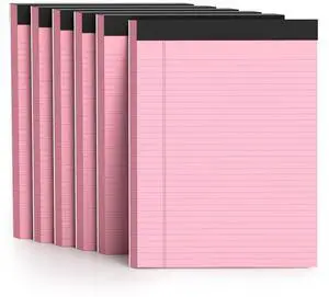 8.5 x 11 Inch Pink Legal Pads, 6-Pack College Ruled Paper Note Pads Narrow Ruled Notepad Perforated Writing Pad 8.5x11 Pads of Paper 300 Sheets 8.5 x 11 Inch Pink Legal Pads, 6-Pack College Ruled Paper Note Pads Narrow Ruled Notepad Perforated Writing Pad 8.5x11 Pads of Paper 300 Sheets