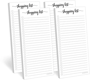 Grocery List Notepad, Skinny 3.7x8.5 Inches, 4-Pack, 50 Sheets Each Made in USA - Slim Shopping List Pads for Kitchen Planning, Meal Prep and Errands, Thick Bright White Paper, Tear-Off Sheets Grocery List Notepad, Skinny 3.7x8.5 Inches, 4-Pack, 50 Sheets Each Made in USA - Slim Shopping List Pads for Kitchen Planning, Meal Prep and Errands, Thick Bright White Paper, Tear-Off Sheets