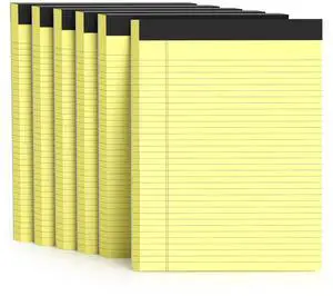 300 Sheets Yellow Legal Pads 8.5 x 11 College Ruled Paper 6-Pack Note Pads Narrow Ruled 50 Sheets per Notepad Perforated Writing Pad Durable Sturdy Back 8x11 Pads of Paper 300 Sheets Yellow Legal Pads 8.5 x 11 College Ruled Paper 6-Pack Note Pads Narrow Ruled 50 Sheets per Notepad Perforated Writing Pad Durable Sturdy Back 8x11 Pads of Paper