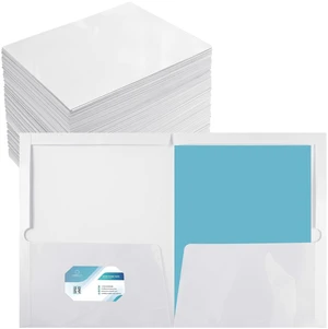 125 Pack Glossy 2 Pocket Folders Bulk, Letter Size,White Back to School Ready: Laminated Paper Holds up to 50 Sheets Each for Classroom Handouts, Presentations and Office Documents 125 Pack Glossy 2 Pocket Folders Bulk, Letter Size,White Back to School Ready: Laminated Paper Holds up to 50 Sheets Each for Classroom Handouts, Presentations and Office Documents