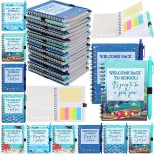 40 Pcs Welcome Back to School Gifts Bulk Spiral Notebooks Pens Notepads with Sticky Notes Motivational Pens, First Day of School Party Favor for Teacher Student Classroom, Ocean Sea Blue 40 Pcs Welcome Back to School Gifts Bulk Spiral Notebooks Pens Notepads with Sticky Notes Motivational Pens, First Day of School Party Favor for Teacher Student Classroom, Ocean Sea Blue