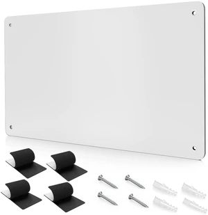 17.7" x 11.8" White Metal Magnetic Board - Magnet Bulletin Board to Display Magnetic Letters Numbers Animal, Poetry, Spice Jars, Notes, Photos, Suitable for Wall, Refrigerator, Cubicle, Cabinet 17.7" x 11.8" White Metal Magnetic Board - Magnet Bulletin Board to Display Magnetic Letters Numbers Animal, Poetry, Spice Jars, Notes, Photos, Suitable for Wall, Refrigerator, Cubicle, Cabinet