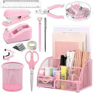 13-in-1 Office Desk Organizer Set for Back to School Supplies Accessories Organizer Set with Stapler and Tape Dispenser, Pen Holder, Scissors, Ruler, Hole Punch, 2 Pens & More Desk Supplies 13-in-1 Office Desk Organizer Set for Back to School Supplies Accessories Organizer Set with Stapler and Tape Dispenser, Pen Holder, Scissors, Ruler, Hole Punch, 2 Pens & More Desk Supplies