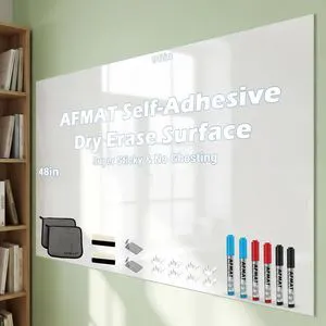 Whiteboard for Wall, 8 x 4 ft White Board Sticker, 96 x 48 inches Dry Erase Wallpaper, Peel and Stick Whiteboard Contact Paper Roll for Wall/Table/Doors/Glass/Fridge, 6 Dry Erase Markers Whiteboard for Wall, 8 x 4 ft White Board Sticker, 96 x 48 inches Dry Erase Wallpaper, Peel and Stick Whiteboard Contact Paper Roll for Wall/Table/Doors/Glass/Fridge, 6 Dry Erase Markers