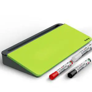 Neon Green Glass Desktop Whiteboard with Storage - Dry Erase Board Work Desk Organizers, Computer Keyboard Stand, Home Office Desk Accessories, Workspace Desk Board Buddy + 3 Markers Neon Green Glass Desktop Whiteboard with Storage - Dry Erase Board Work Desk Organizers, Computer Keyboard Stand, Home Office Desk Accessories, Workspace Desk Board Buddy + 3 Markers
