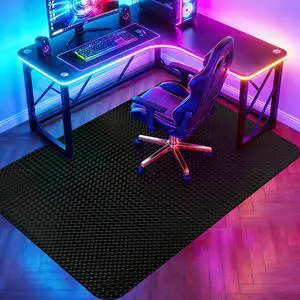 Gaming Chair Mat for Hardwood Floor, 72"×46" Chair Mat, Easy Glide Large Non-Slip Office Chair Mat for Rolling Chairs, Easy-Clean, Floor Protector, Computer Mat for Home Office, Gaming, Black Gaming Chair Mat for Hardwood Floor, 72"×46" Chair Mat, Easy Glide Large Non-Slip Office Chair Mat for Rolling Chairs, Easy-Clean, Floor Protector, Computer Mat for Home Office, Gaming, Black
