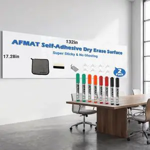 White Board Sticker for Wall, 1.44x11ft Peel and Stick Whiteboard Wallpaper, Stain-Proof & Super Sticky Dry Erase Wall Decal, Dry Erase Contact Paper for Table/Door, 2 Roll, 8 Markers, WS11Q2B White Board Sticker for Wall, 1.44x11ft Peel and Stick Whiteboard Wallpaper, Stain-Proof & Super Sticky Dry Erase Wall Decal, Dry Erase Contact Paper for Table/Door, 2 Roll, 8 Markers, WS11Q2B