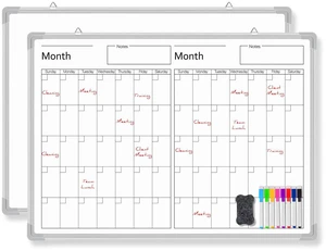 24" x 18" Magnetic Horizontal 2 Month Dry Erase Calendar for Fridge Wall Undated Horizontal Dry Erase Wall Calendar Planner Aluminum Frame Whiteboard for Home Office Projects 24" x 18" Magnetic Horizontal 2 Month Dry Erase Calendar for Fridge Wall Undated Horizontal Dry Erase Wall Calendar Planner Aluminum Frame Whiteboard for Home Office Projects