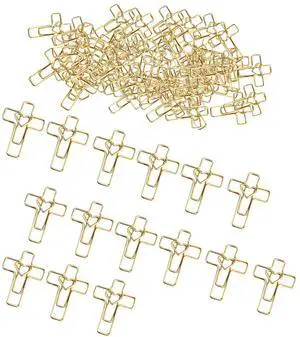 200PCS Gold Heart Cross Paper Clips, Heart Cross - Bible Study Supplies, christian gifts for women Jesus Bible Stuff bookmark journaling supplies accessories, easter eggs fillers, valentines day cards 200PCS Gold Heart Cross Paper Clips, Heart Cross - Bible Study Supplies, christian gifts for women Jesus Bible Stuff bookmark journaling supplies accessories, easter eggs fillers, valentines day cards