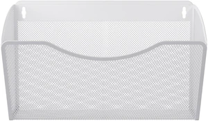 Wall File Organizer, Metal Mesh Hanging File Folder Holder for Letter/A4 Size Folders, Vertical Wall Mount Mail Sorter for Office Paperwork, Classroom, White Wall File Organizer, Metal Mesh Hanging File Folder Holder for Letter/A4 Size Folders, Vertical Wall Mount Mail Sorter for Office Paperwork, Classroom, White