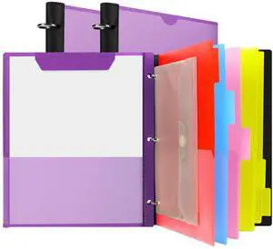 2 Pcs 360° Pivotable Project Organizer Folder, 3 Ring Binder Customizable Cover Multi Pocket Folder Binder, 13 Pocket Folders, Purple 2 Pcs 360° Pivotable Project Organizer Folder, 3 Ring Binder Customizable Cover Multi Pocket Folder Binder, 13 Pocket Folders, Purple