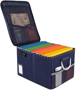 Fireproof Document Box, Fire Proof Safe Box for Home Document Organizer with Lock, Fire Organizer Box Office Storage Cabinet for Hanging Letter/Legal Folder 16.1 x 12.9 x 11in (Blue) Fireproof Document Box, Fire Proof Safe Box for Home Document Organizer with Lock, Fire Organizer Box Office Storage Cabinet for Hanging Letter/Legal Folder 16.1 x 12.9 x 11in (Blue)