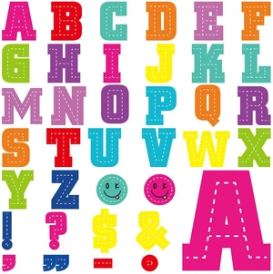 136 Pcs 12 in Extra Large Bulletin Board Letter Bright Classroom Wall Decor Giant Alphabet Letter Cutout, Colorful Stitched, Big Sticker, Punctuation with Adhesive Dot, Rainbow Poster School Decor 136 Pcs 12 in Extra Large Bulletin Board Letter Bright Classroom Wall Decor Giant Alphabet Letter Cutout, Colorful Stitched, Big Sticker, Punctuation with Adhesive Dot, Rainbow Poster School Decor