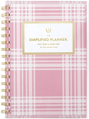 Planner 2026-2027 Weekly & Monthly Academic 12-Month July-June, 5-1/2" x 8-1/2", Front Cover Pocket, Simplified by Emily Ley, Oversized Plaid (EL51-201A) Planner 2026-2027 Weekly & Monthly Academic 12-Month July-June, 5-1/2" x 8-1/2", Front Cover Pocket, Simplified by Emily Ley, Oversized Plaid (EL51-201A)