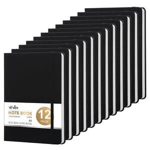 12 Pack A5 Hardcover Lined Notebook,192 pg College Ruled 5.5x8.3 Bulk notebooks for work,office & professional use,Waterproof faux leather,lay-flat elastic closure 12 Pack A5 Hardcover Lined Notebook,192 pg College Ruled 5.5x8.3 Bulk notebooks for work,office & professional use,Waterproof faux leather,lay-flat elastic closure