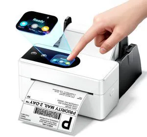 Thermal Label Printer with Touch Screen Wireless Bluetooth shipping label printer for small business, compatible with Amazon Shopify UPS USPS Android iOS Windows Mac Thermal Label Printer with Touch Screen Wireless Bluetooth shipping label printer for small business, compatible with Amazon Shopify UPS USPS Android iOS Windows Mac