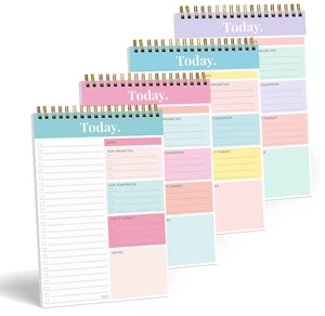 Daily & Weekly To Do List Notepad Undated Work Planner & Organizer with Wish List Section, 52-Sheet Coiled Task Pad for Productivity SET OF 4 To Do List Notebook for Work Daily & Weekly To Do List Notepad Undated Work Planner & Organizer with Wish List Section, 52-Sheet Coiled Task Pad for Productivity SET OF 4 To Do List Notebook for Work