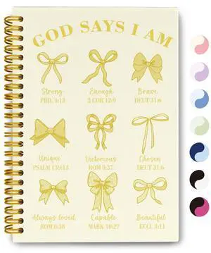 Bible Journal for Women, Christian Prayer Journal Notebook Gifts for Teen Girls Kids, Bible Study Supplies, Cute Bows Church Faith Journaling Hardcover Spiral Notebook 5.5 X 8.3(Baby Yellow) Bible Journal for Women, Christian Prayer Journal Notebook Gifts for Teen Girls Kids, Bible Study Supplies, Cute Bows Church Faith Journaling Hardcover Spiral Notebook 5.5 X 8.3(Baby Yellow)