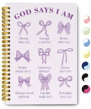 Purple Notebook, Christian Prayer Bible Notebook Journal for Women Purple Spiral Notebook for Church Notes, Coquette School Supplies, Christian Gifts for Women Teen Girls, 5.5 x 8.3 Inch Purple Notebook, Christian Prayer Bible Notebook Journal for Women Purple Spiral Notebook for Church Notes, Coquette School Supplies, Christian Gifts for Women Teen Girls, 5.5 x 8.3 Inch