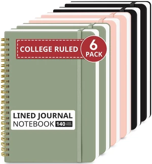6 Pack Lined Notebooks for Work Hardcover Spiral Journal for Office Multi, 5.7" x 7.9" Spiral Journals for Writing, Bulk Work Notebooks, Note taking and School Supplies, 140 Pages 6 Pack Lined Notebooks for Work Hardcover Spiral Journal for Office Multi, 5.7" x 7.9" Spiral Journals for Writing, Bulk Work Notebooks, Note taking and School Supplies, 140 Pages
