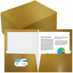 100 Pack Glossy 2 Pocket Folders Bulk, Letter Size,Gold Back to School Ready: Laminated Paper Holds up to 50 Sheets Each for Classroom Handouts, Presentations and Office Documents 100 Pack Glossy 2 Pocket Folders Bulk, Letter Size,Gold Back to School Ready: Laminated Paper Holds up to 50 Sheets Each for Classroom Handouts, Presentations and Office Documents
