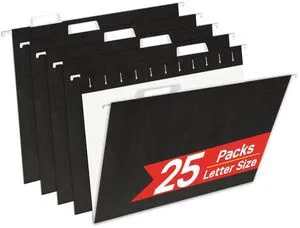 25 Pack Hanging File Folders,Letter Size 8.5x11 Inch,Black Hanging Folders for Filing Cabinet,Reinforced Rods for Smooth Gliding,1/5 Adjustable Tabs & Inserts,Ideal for Home,Office & School 25 Pack Hanging File Folders,Letter Size 8.5x11 Inch,Black Hanging Folders for Filing Cabinet,Reinforced Rods for Smooth Gliding,1/5 Adjustable Tabs & Inserts,Ideal for Home,Office & School