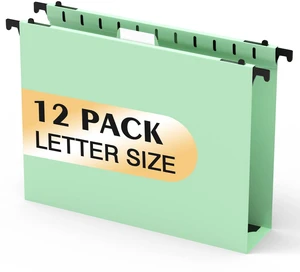 Plastic Hanging File Folder, 12 Pack, Letter Size, Sage Green Extra Capacity,12 Pack Reinforced Hang Folders,Heavy Duty 2 Inch Expansion,Filing Cabinet Folder for Bulk Files/Medical Chart Plastic Hanging File Folder, 12 Pack, Letter Size, Sage Green Extra Capacity,12 Pack Reinforced Hang Folders,Heavy Duty 2 Inch Expansion,Filing Cabinet Folder for Bulk Files/Medical Chart