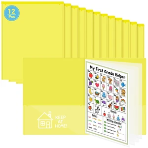 12 Pcs Take Home Folders for Elementary Students,Homework Folders Yellow,11.81 x 9.45 In,Back to School 2 Pocket Folders,Parent Teacher Communication Folders,Clear Front Pocket 4 Inner Pocket 12 Pcs Take Home Folders for Elementary Students,Homework Folders Yellow,11.81 x 9.45 In,Back to School 2 Pocket Folders,Parent Teacher Communication Folders,Clear Front Pocket 4 Inner Pocket