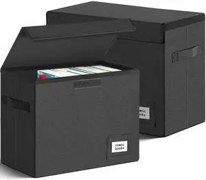 2 Pack Collapsible Comic Book Storage Box Black 15.5" X 7.5" X 11.3" Short Comic Book Box with Handles, Holds 150 Comics Heavy Duty Comic Book Bin 2 Pack Collapsible Comic Book Storage Box Black 15.5" X 7.5" X 11.3" Short Comic Book Box with Handles, Holds 150 Comics Heavy Duty Comic Book Bin