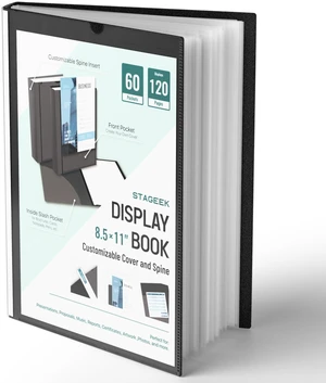 60-Pocket Portfolio Binder Display 120 Pages, 8.5x11 Binder with Plastic Sleeves, Portfolio Folder with Clear Sheet Protectors, Presentation Book for Artwork Document Organize 60-Pocket Portfolio Binder Display 120 Pages, 8.5x11 Binder with Plastic Sleeves, Portfolio Folder with Clear Sheet Protectors, Presentation Book for Artwork Document Organize
