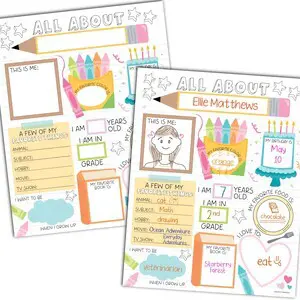 20 All About Me Posters Elementary Classroom Decor, Star Student Poster 100 Days of School Items, Student of the Week Poster Elementary Classroom Must Haves, End of School Year Teacher Supplies 20 All About Me Posters Elementary Classroom Decor, Star Student Poster 100 Days of School Items, Student of the Week Poster Elementary Classroom Must Haves, End of School Year Teacher Supplies