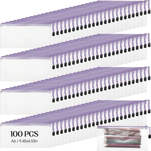 100Pcs Mesh Pencil Pouch,White Pouch Purple Zipper,A6 Small Zipper Pencil Pouches Bulk, Waterproof Clear Storage Bag, Multipurpose for Cash Board Game Passport Office 100Pcs Mesh Pencil Pouch,White Pouch Purple Zipper,A6 Small Zipper Pencil Pouches Bulk, Waterproof Clear Storage Bag, Multipurpose for Cash Board Game Passport Office
