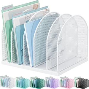 Desktop File Organizer with 5 Compartments Desk Organizer Paper Organizer for Desk Workspace Organizers for Office Supplies (White) Desktop File Organizer with 5 Compartments Desk Organizer Paper Organizer for Desk Workspace Organizers for Office Supplies (White)